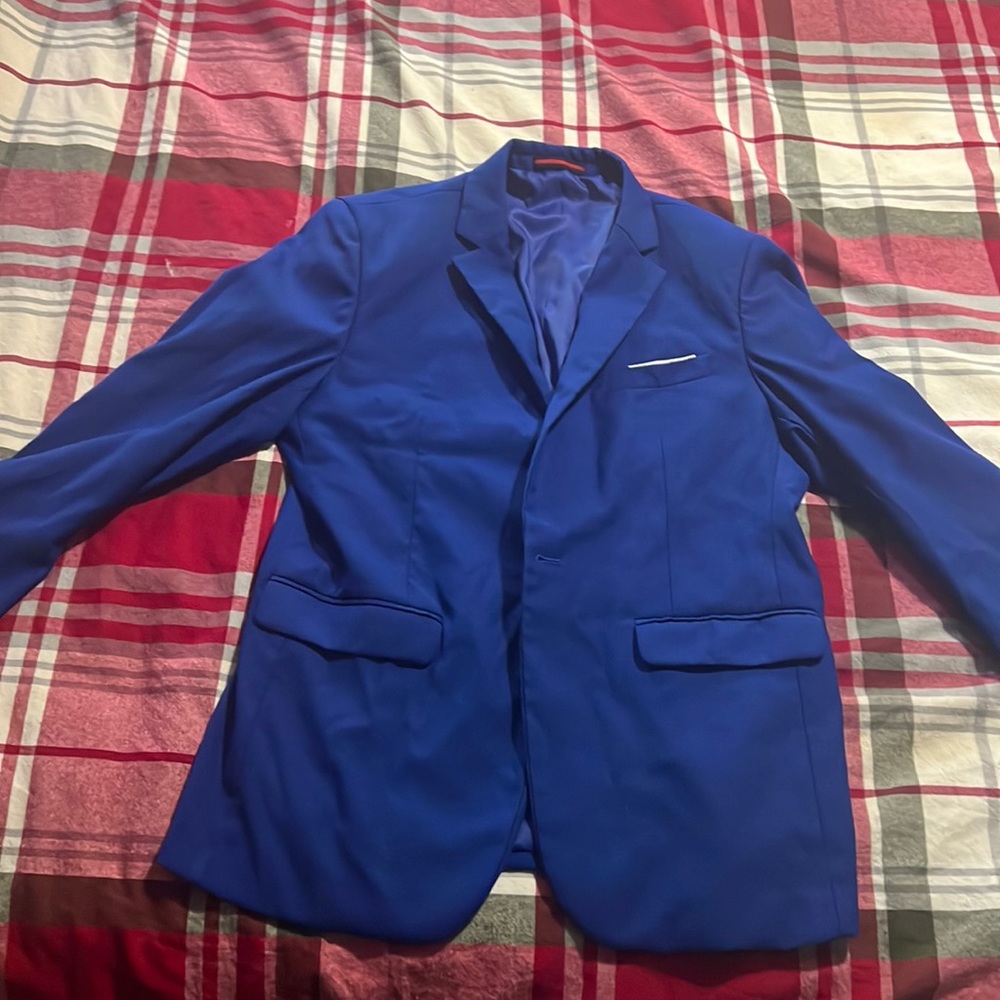 Blue two piece suit